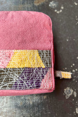 Unisex cotton-silk Multicolour utility pouch