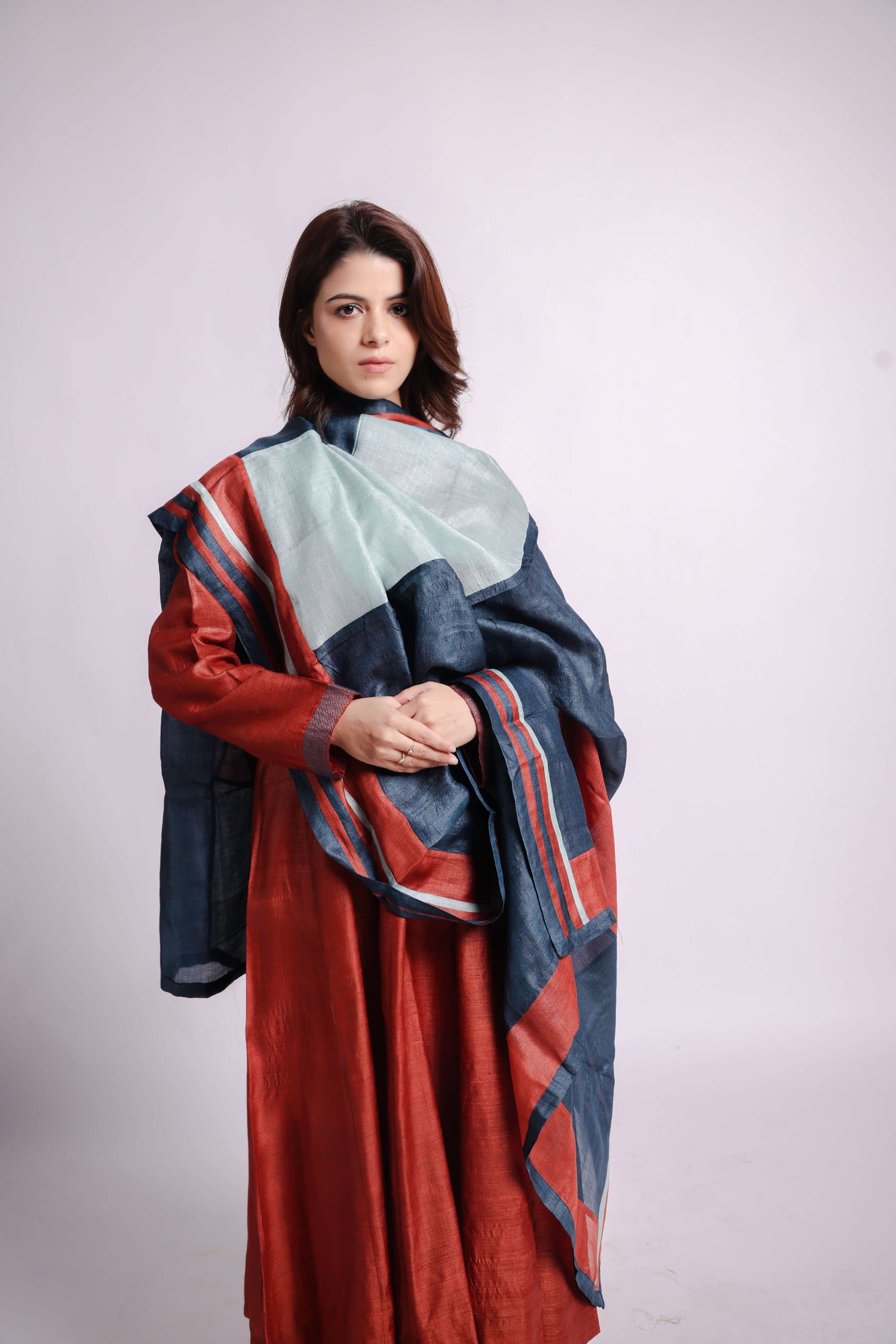 Wild Silk Multi-Colour Block Dupatta-bihart