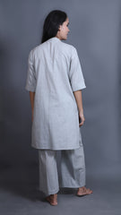Women Solid Pure Cotton Grey Co-Ord Set