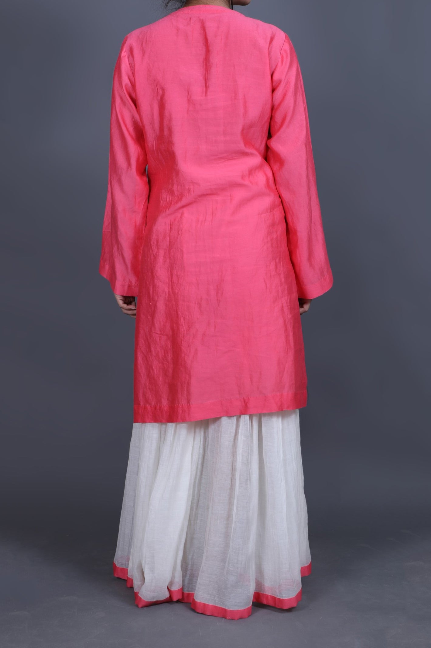 Cotton-Silk Sujani Embroidered Sharara Set