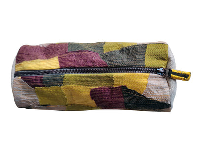 Cotton-silk upcycled Multi colour pencil pouch-bihart