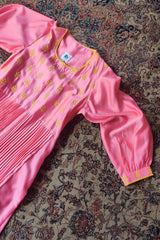 Applique and Sujani Baby Pink Kurti for women