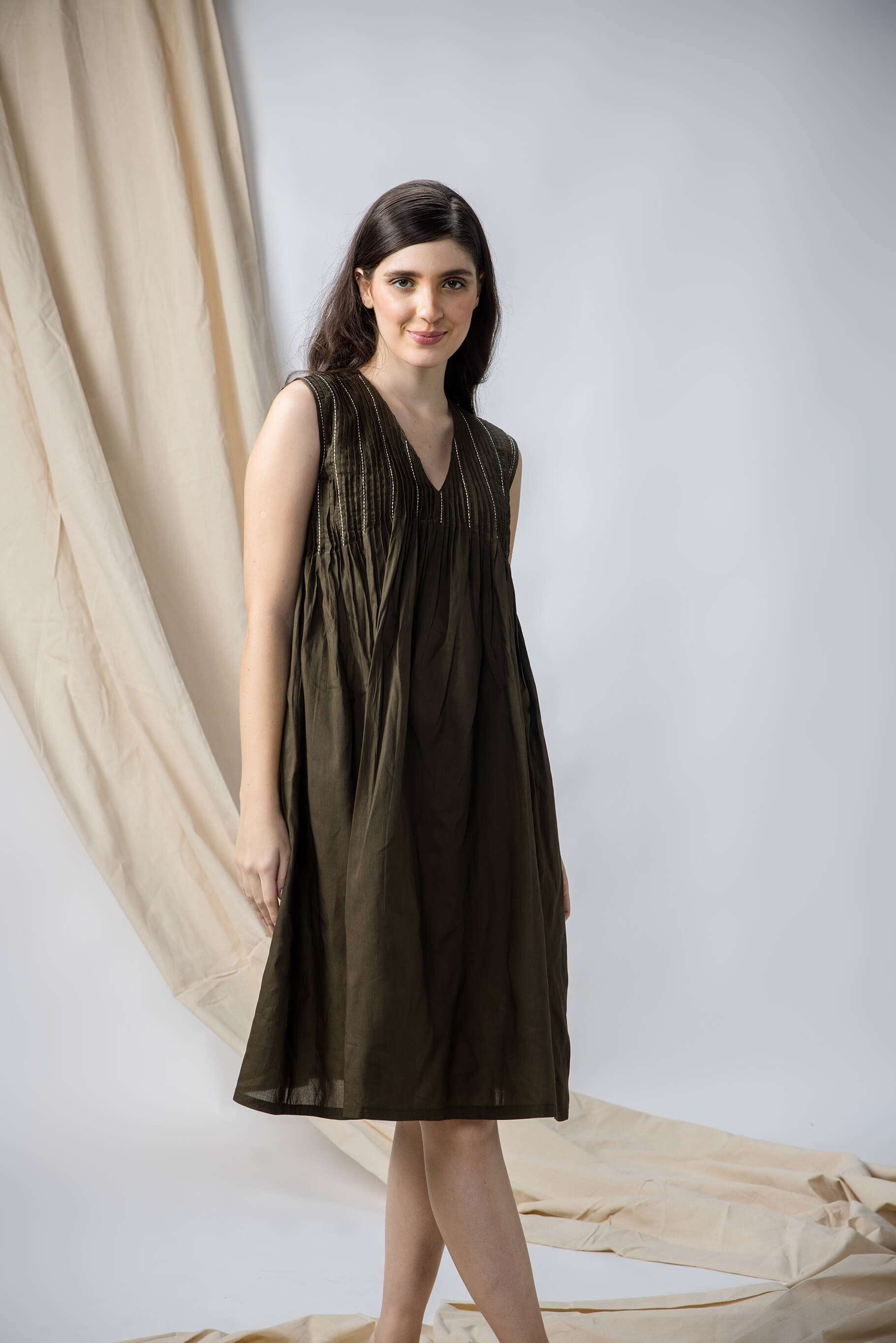 Anantha-Sujani Pleated Empire Dress-bihart