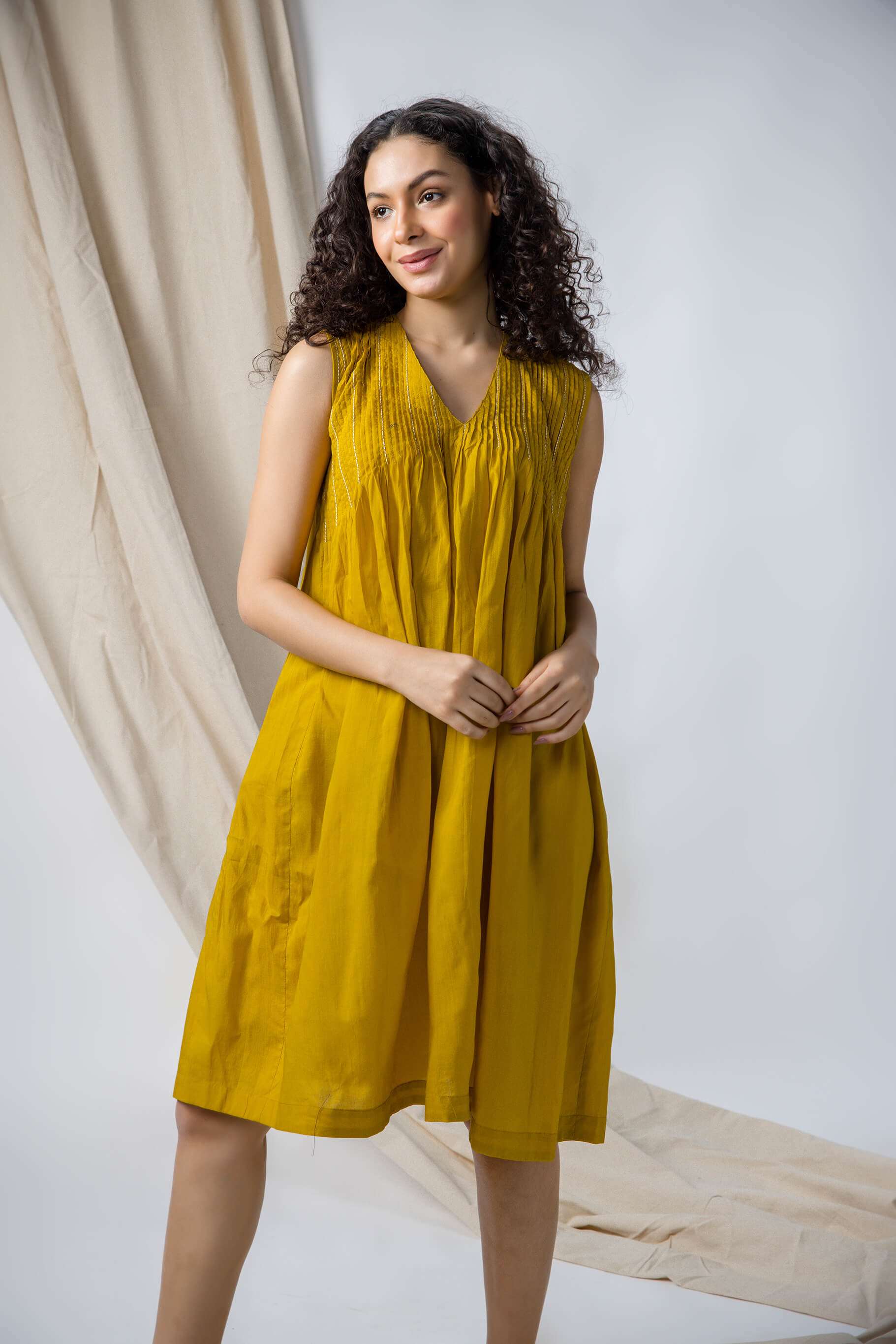 Anantha-Sujani Pleated Empire Dress-bihart