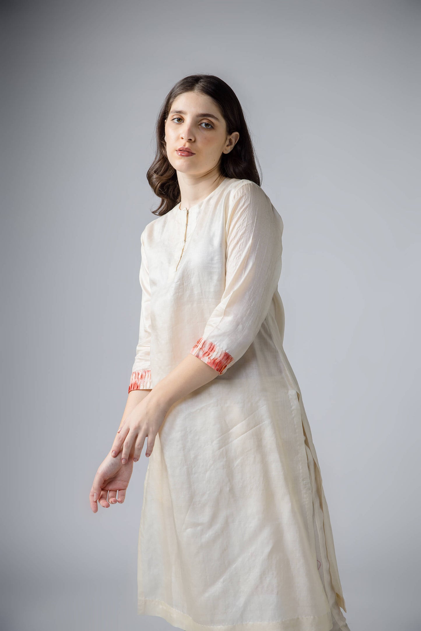 Anantha-Wild Silk pleated  Kurta Set-bihart