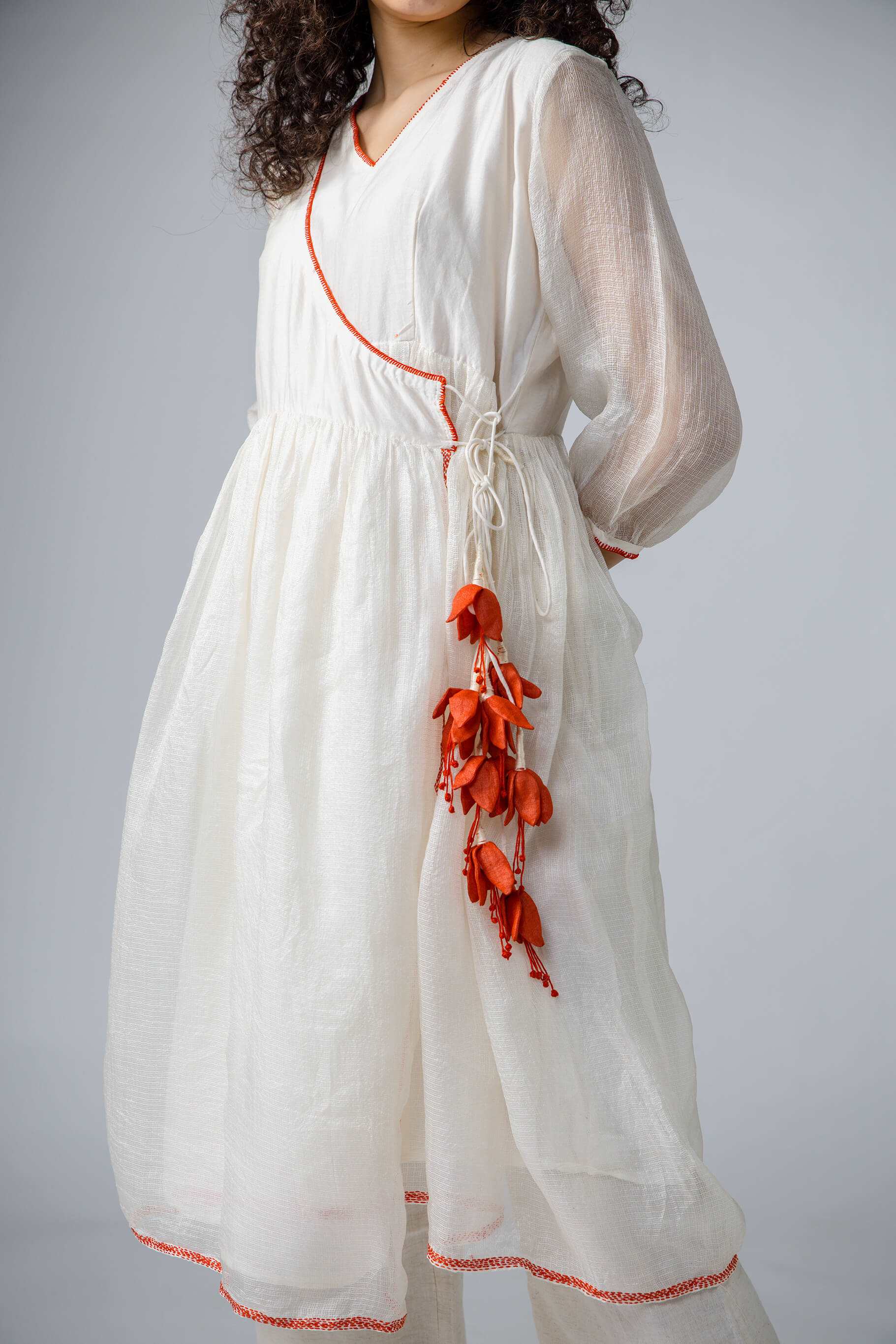 Hand embroidered cotton-Silk and Kota Silk Kurta set