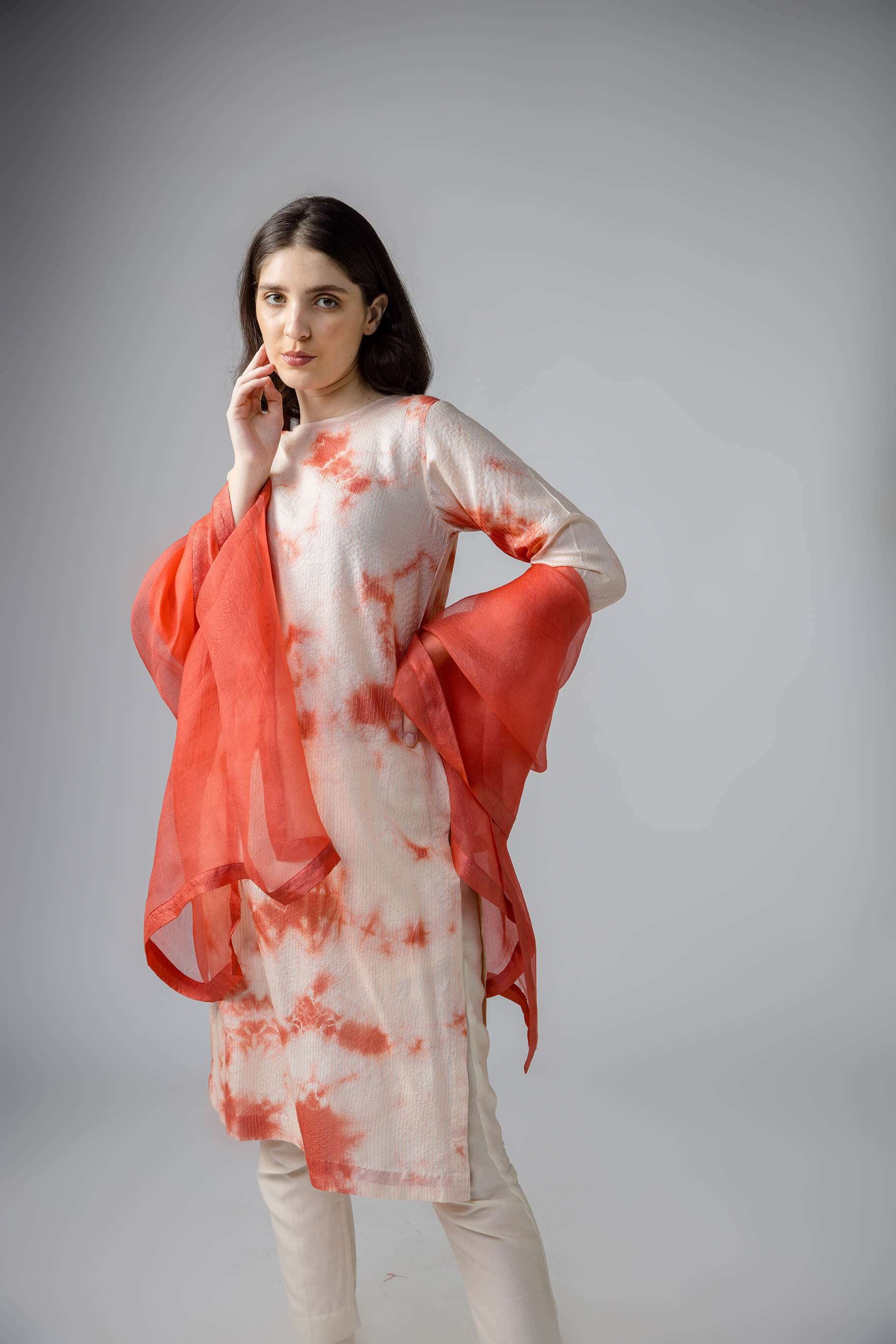 Anantha-Tie-Dye Wild Silk Kurta Se-bihart