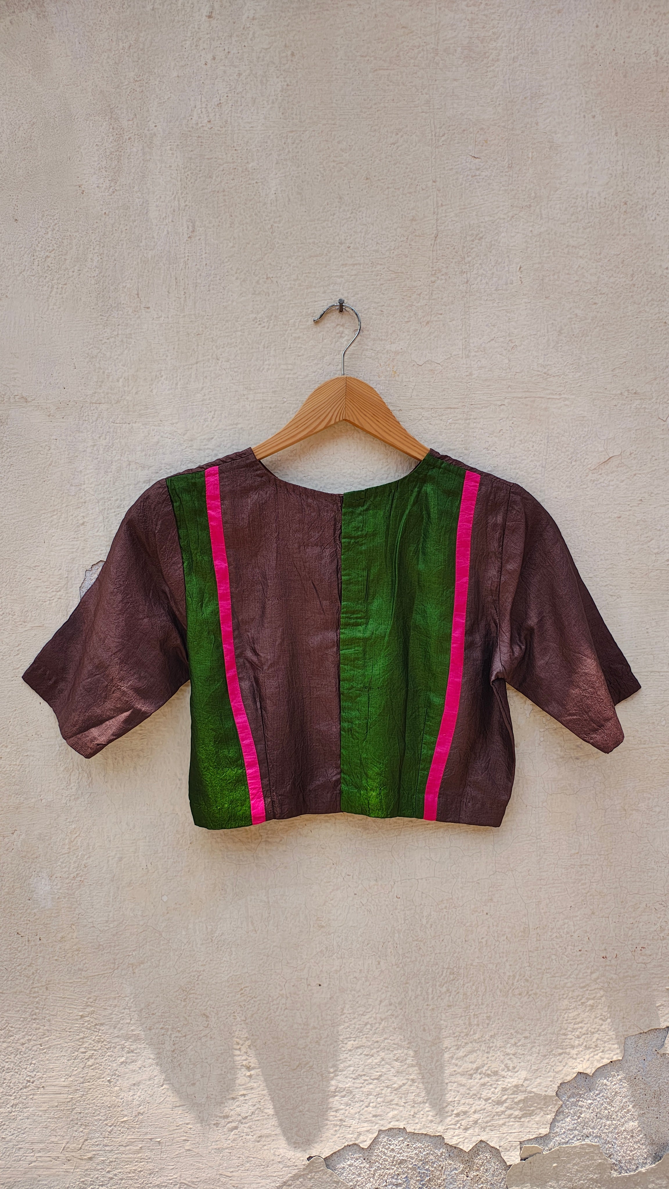 Brown Colour Tussar Silk Blouse for Women