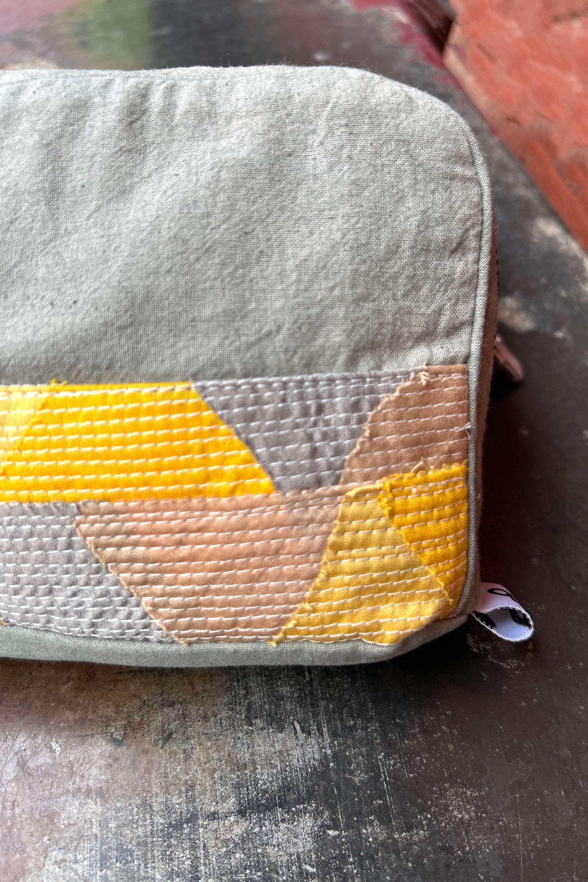 Unisex-Cotton-Silk Yellow Utility Pouch-bihart