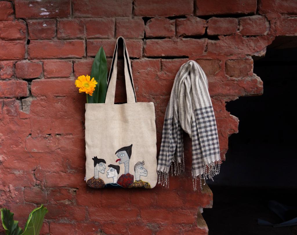 The clothes are all handmade, zero waste and they use no man-made fibre.