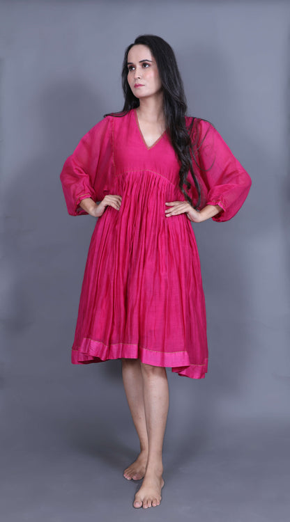 Anantha-Empire Dress with Batwing sleeves-bihart