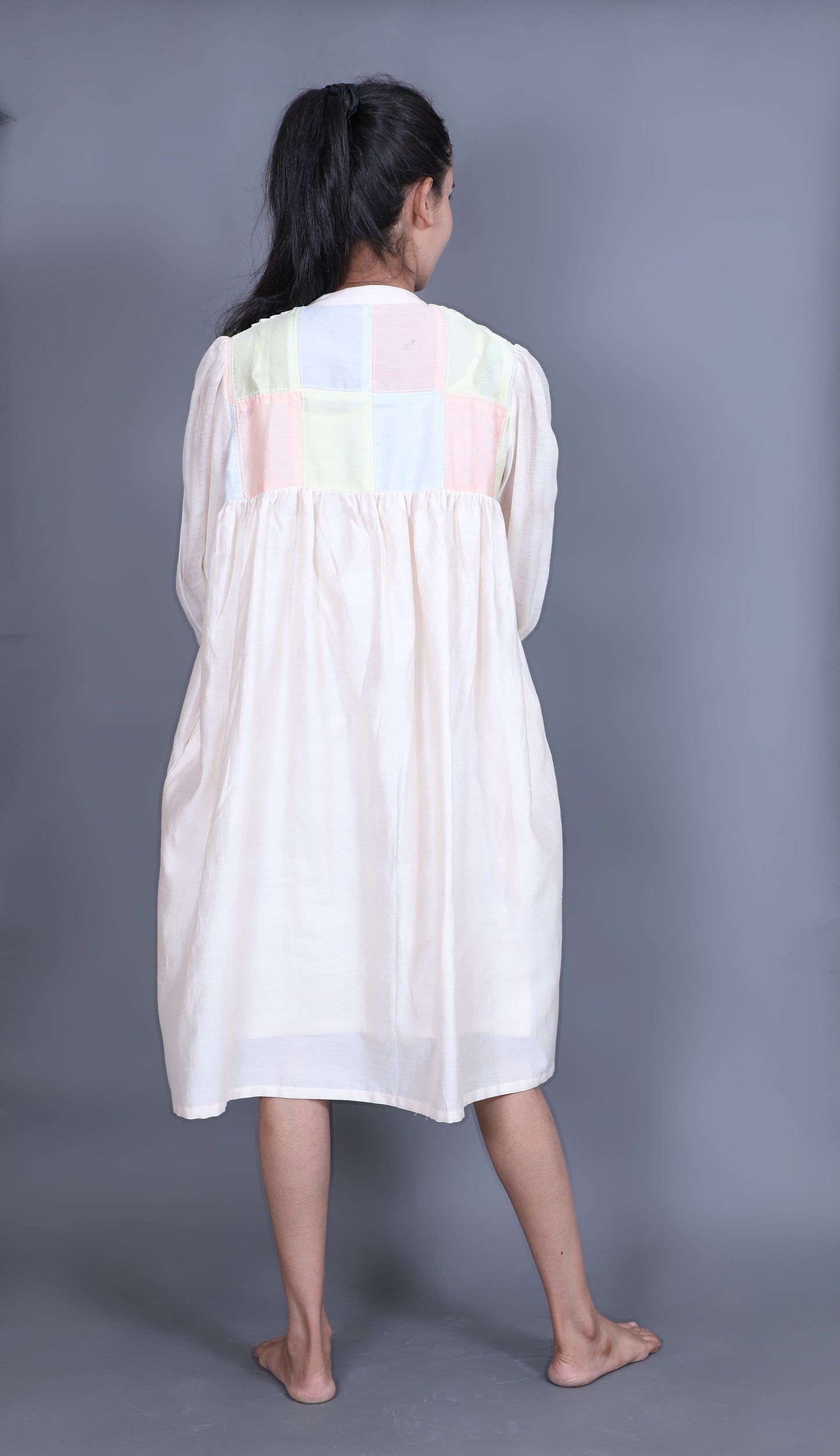 Anantha-Colour Block Button Down Shirt Dress-bihat