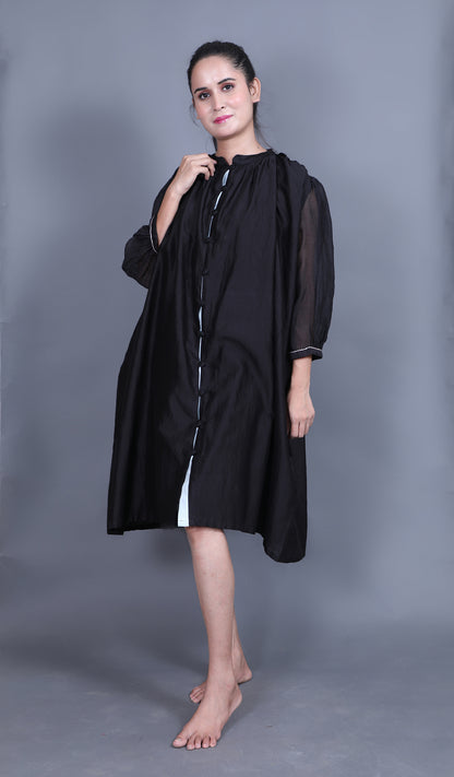 Anantha-Colour Block Button Down Shirt Dress-bihat