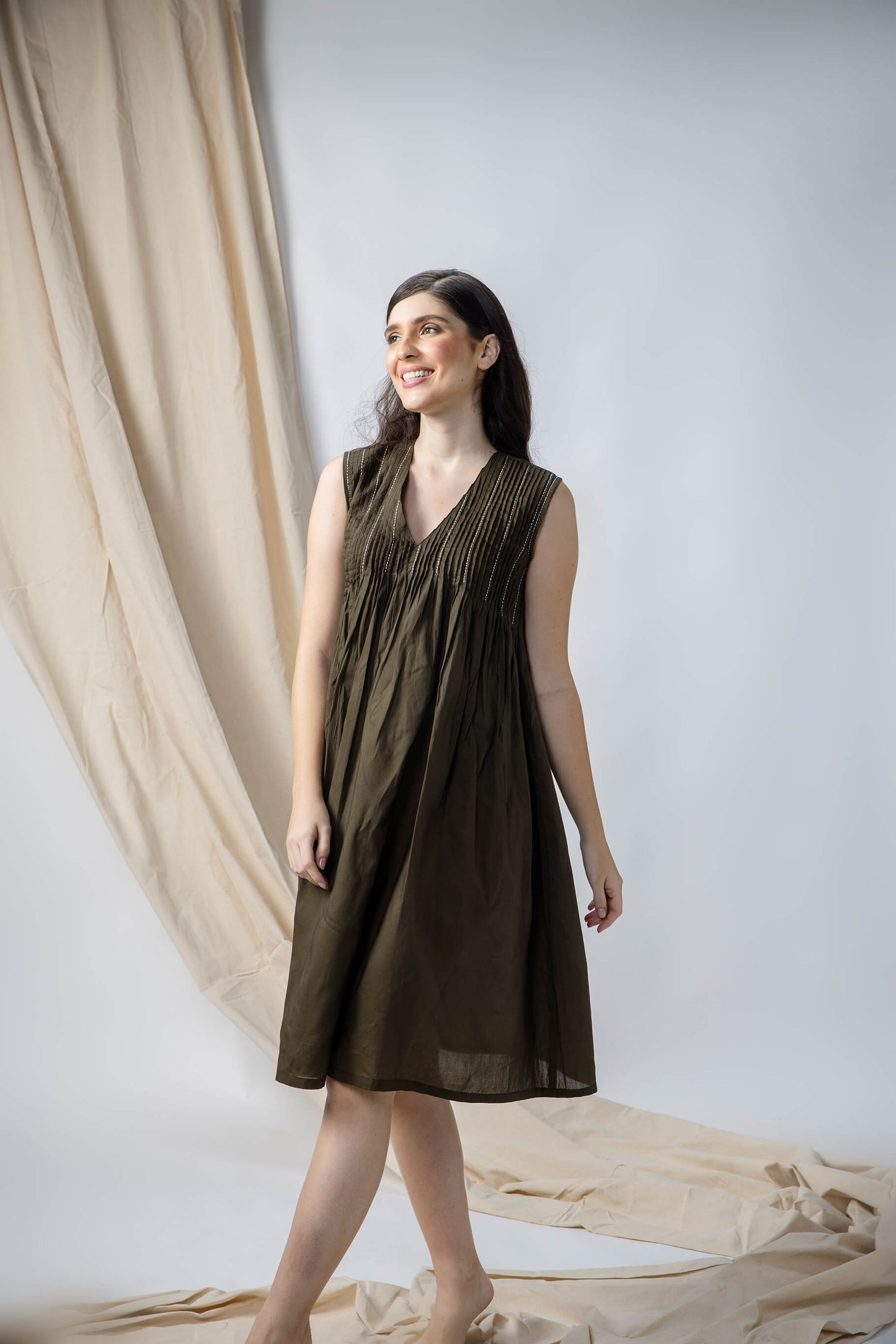 Anantha-Sujani Pleated Empire Dress-bihart