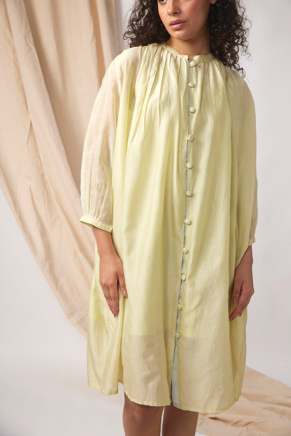 Anantha-Colour Block Button Down Shirt Dress-bihat