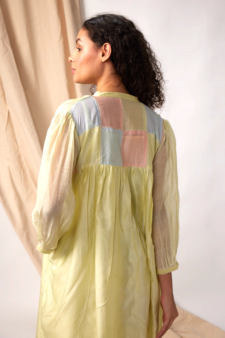 Anantha-Colour Block Button Down Shirt Dress-bihat